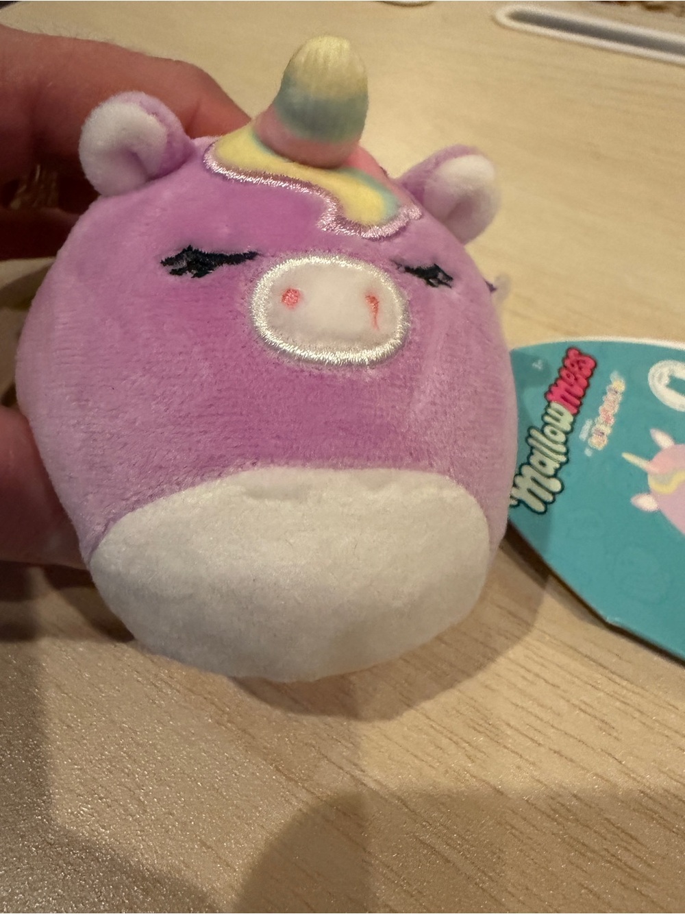 New Squishmallows MallowMees Silvia Pastel Unicorn Squishy Toy Plush Squeeze 3+